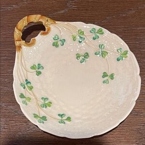 Antique Belleek Shamrock Trinket dish